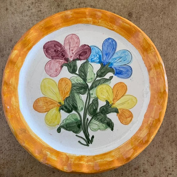 Hand‎ painted Portuguese Pottery Clay Terracota Dish with Lid Floral Design - Picture 6 of 8